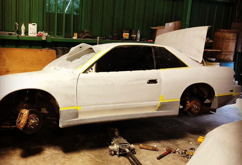 Nissan 240sx bodywork before repair - Dock's Auto Clinic