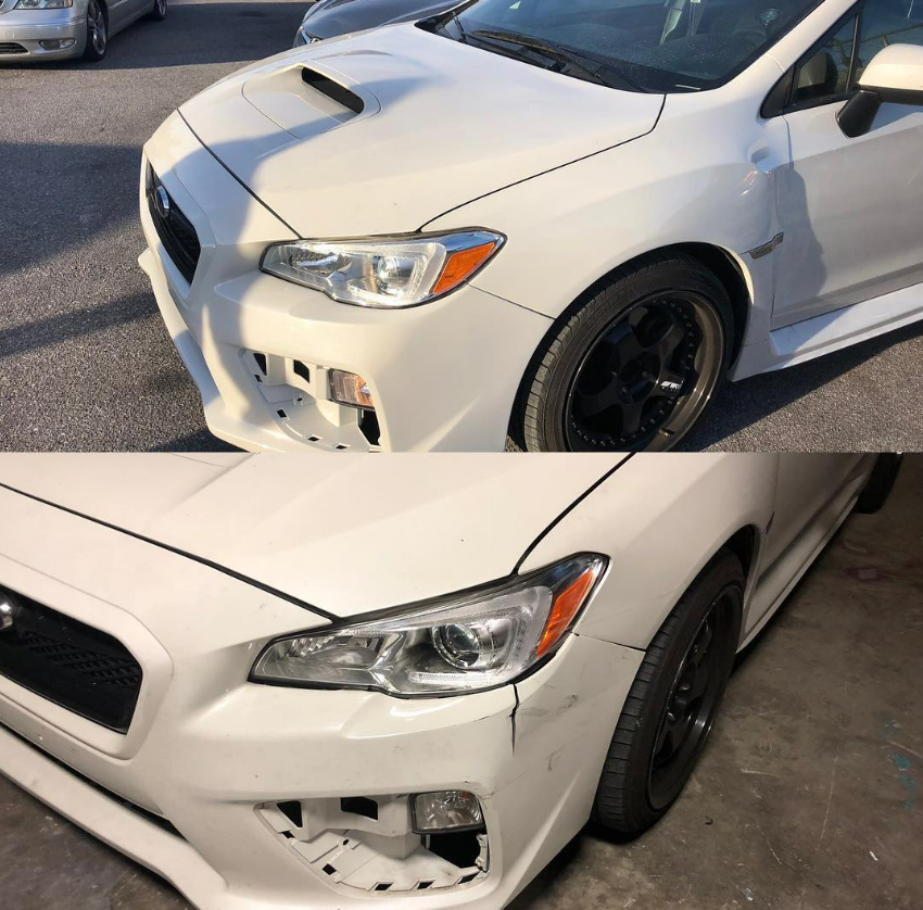 Bumper repair before and after - Tampa Bay